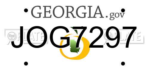 JOG7297 Georgia License Plate