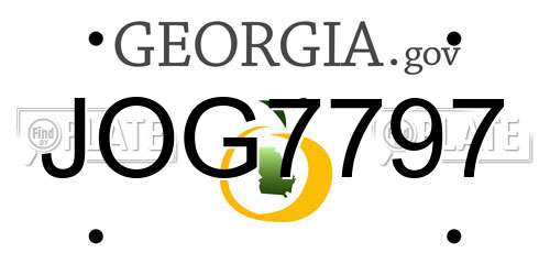 JOG7797 Georgia License Plate