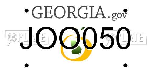 JOO050 Georgia License Plate
