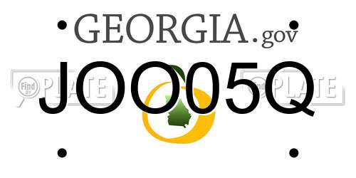 JOO05Q Georgia License Plate