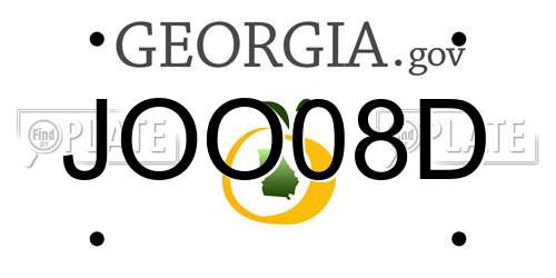 JOO08D Georgia License Plate