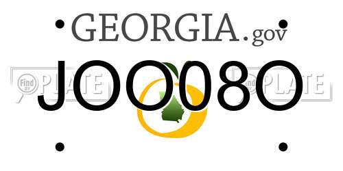 JOO08O Georgia License Plate