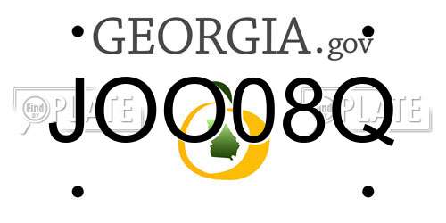 JOO08Q Georgia License Plate