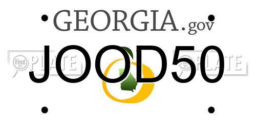 JOOD50 Georgia License Plate