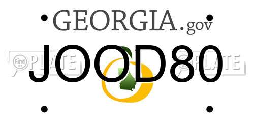 JOOD80 Georgia License Plate