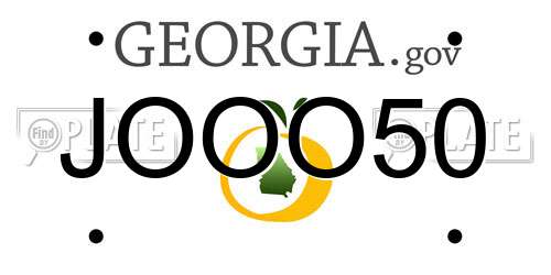 JOOO50 Georgia License Plate