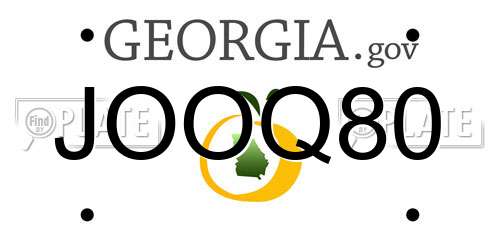 JOOQ80 Georgia License Plate
