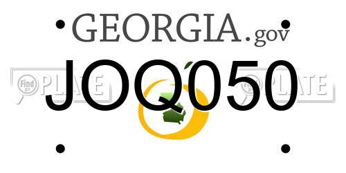 JOQ050 Georgia License Plate
