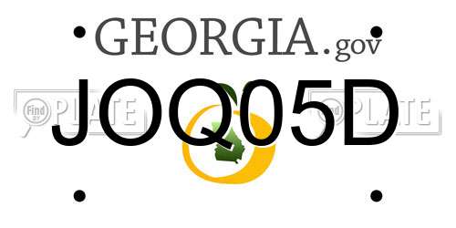JOQ05D Georgia License Plate
