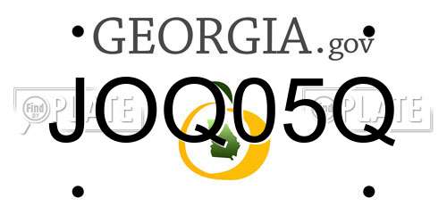 JOQ05Q Georgia License Plate