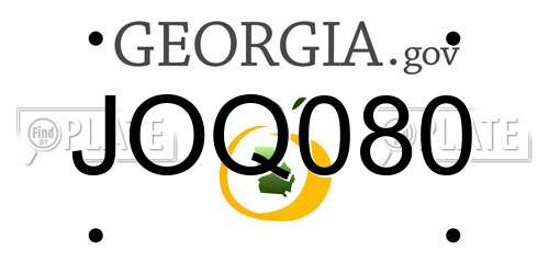 JOQ080 Georgia License Plate