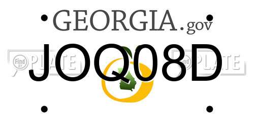 JOQ08D Georgia License Plate