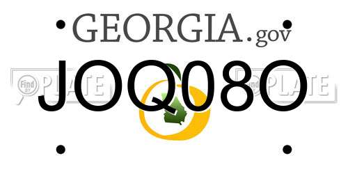 JOQ08O Georgia License Plate