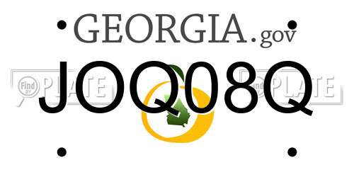 JOQ08Q Georgia License Plate