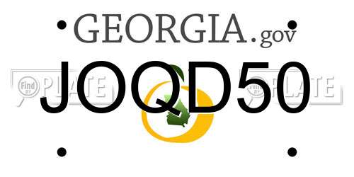 JOQD50 Georgia License Plate
