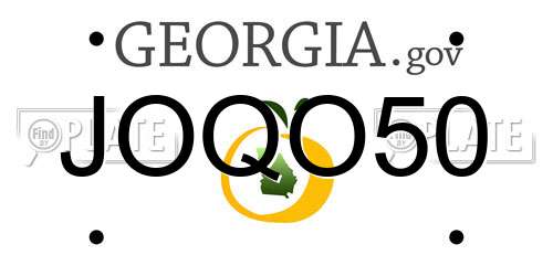 JOQO50 Georgia License Plate