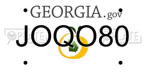 JOQO80 Georgia License Plate