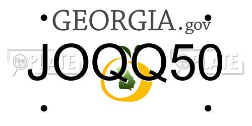 JOQQ50 Georgia License Plate