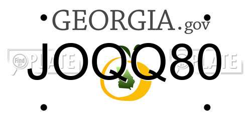 JOQQ80 Georgia License Plate