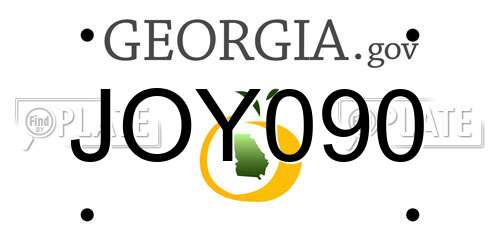 JOY090 Georgia License Plate