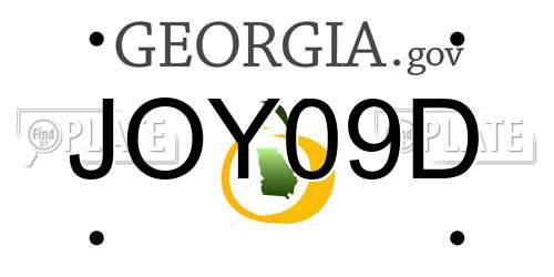 JOY09D Georgia License Plate