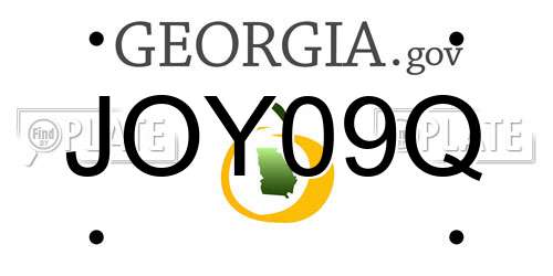 JOY09Q Georgia License Plate