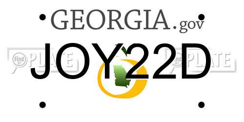 JOY22D Georgia License Plate