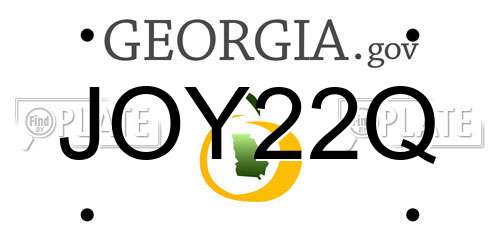 JOY22Q Georgia License Plate