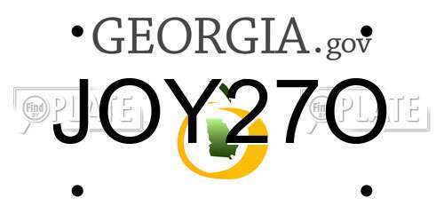 JOY27O Georgia License Plate
