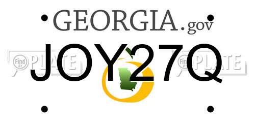 JOY27Q Georgia License Plate