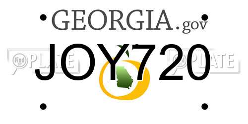 JOY720 Georgia License Plate