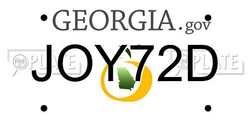 JOY72D Georgia License Plate