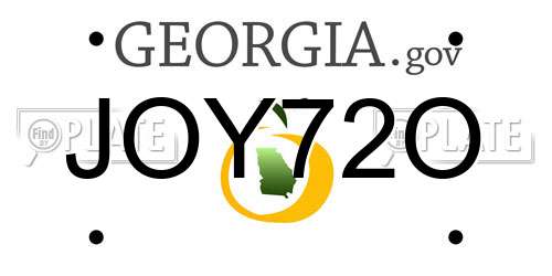 JOY72O Georgia License Plate