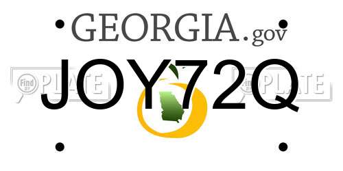 JOY72Q Georgia License Plate