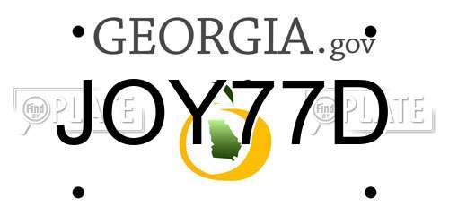 JOY77D Georgia License Plate