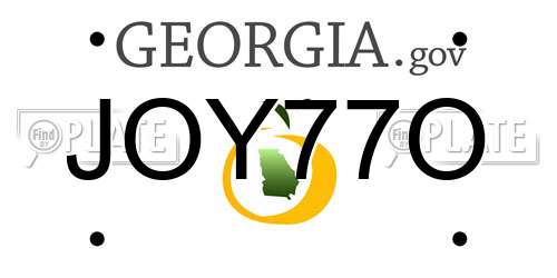 JOY77O Georgia License Plate