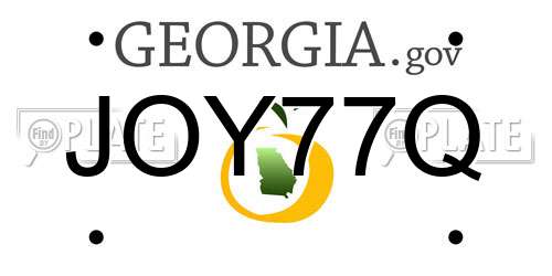 JOY77Q Georgia License Plate