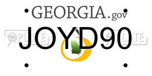JOYD90 Georgia License Plate