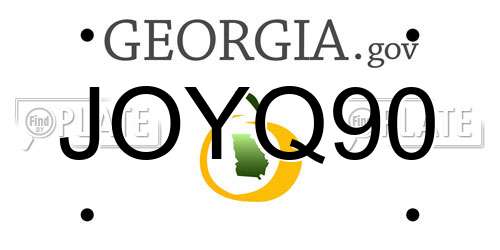 JOYQ90 Georgia License Plate