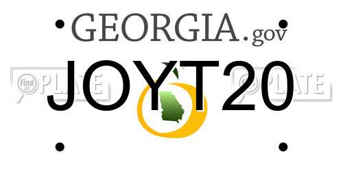 JOYT20 Georgia License Plate