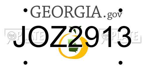 JOZ2913 Georgia License Plate