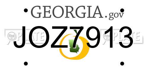 JOZ7913 Georgia License Plate