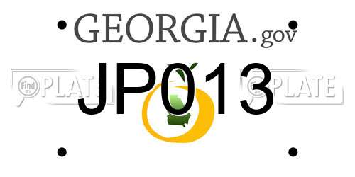 JP013 Georgia License Plate