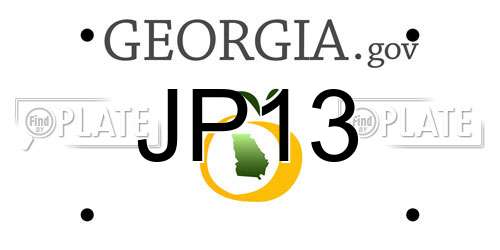 JP13 Georgia License Plate