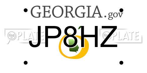 JP8HZ Georgia License Plate