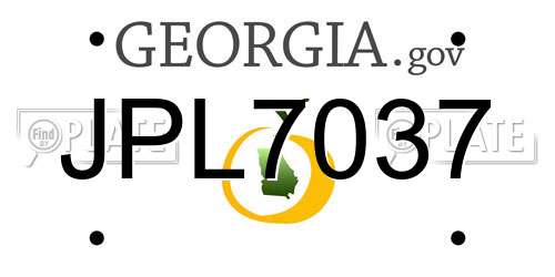 JPL7037 Georgia License Plate