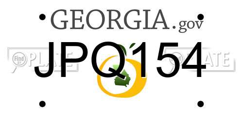 JPQ154 Georgia License Plate