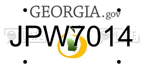 JPW7014 Georgia License Plate