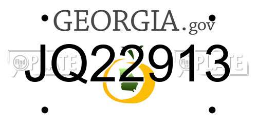 JQ22913 Georgia License Plate