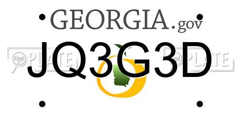 JQ3G3D Georgia License Plate